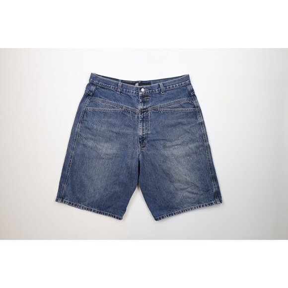 Vintage 90s Marithe Francois Girbaud Mens 36 Faded Baggy Fit Denim Jean Shorts - Picture 1 of 13